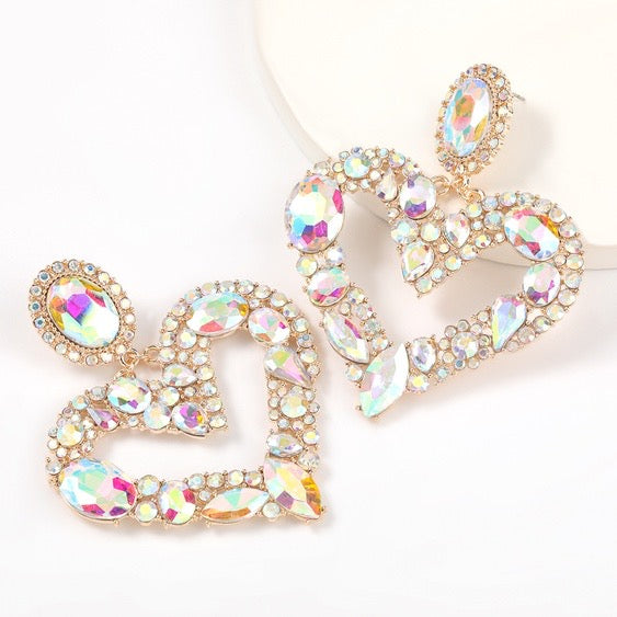 Simple Alloy Diamond Rhinestone Earrings