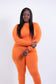 Casual Orange Two Piece Set