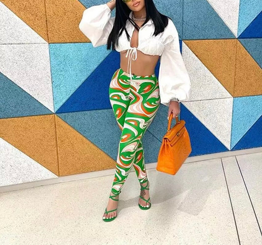 Green Lover Pants Set