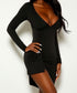 Black Long Sleeve Ruched Dress